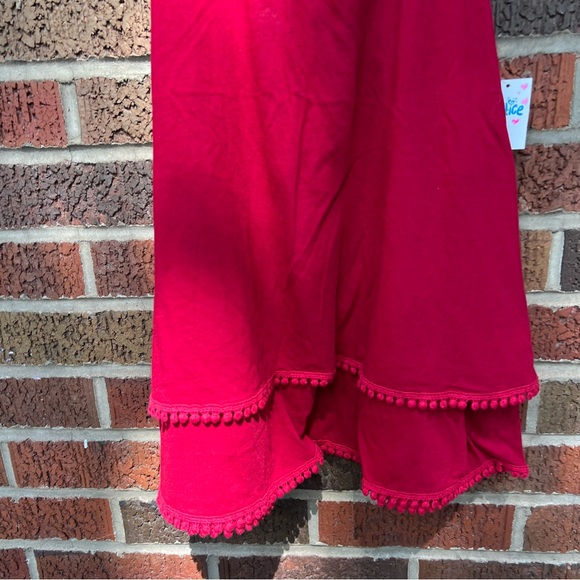 Justice Burgundy Magenta Crochet Lace Halter Top Layered Tank Top - Picture 2 of 4